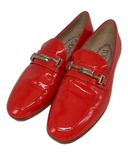 TOD'S（トッズ）TOD'S (トッズ) ビットローファー レッド サイズ:SIZE 35の古着・服飾アイテム