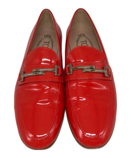 TOD'S（トッズ）TOD'S (トッズ) ビットローファー レッド サイズ:SIZE 35の古着・服飾アイテム