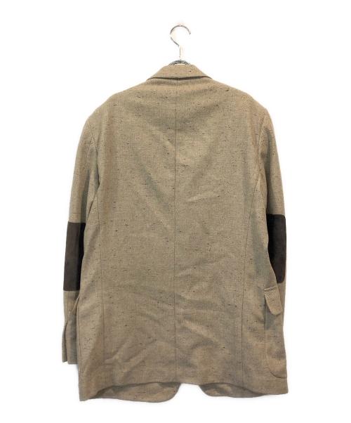 LOEWE（ロエベ）LOEWE (ロエベ) ウールカシミアエルボーパッチ3Bジャケット ベージュ サイズ:SIZE 50の古着・服飾アイテム
