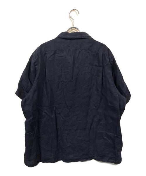 POLO RALPH LAUREN（ポロ・ラルフローレン）POLO RALPH LAUREN (ポロ・ラルフローレン) ポニー刺繍オープンカラーリネン半袖シャツ ネイビー サイズ:XLの古着・服飾アイテム