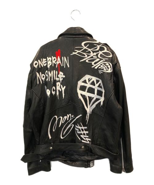 GRAPHISTE MAN.G（グラフィスト マンジー）GRAPHISTE MAN.G (グラフィスト マンジー) ライダースジャケット ブラック サイズ:FREEの古着・服飾アイテム