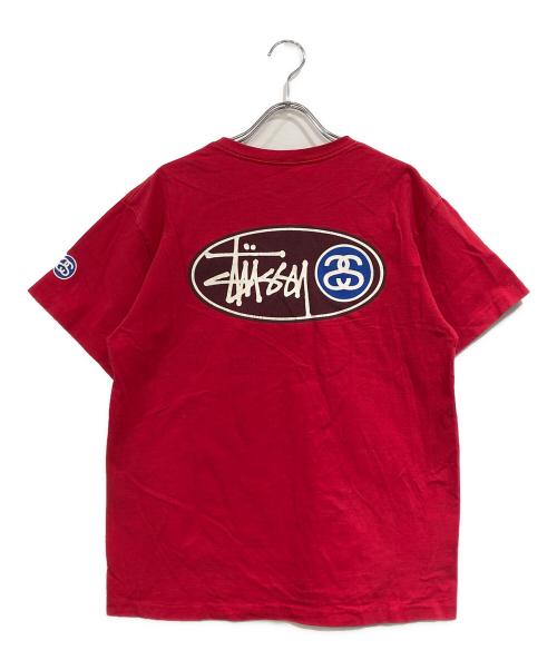 stussy（ステューシー）stussy (ステューシー) プリントTシャツ レッド サイズ:SIZE Mの古着・服飾アイテム