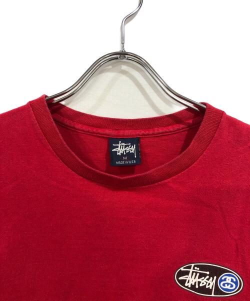 stussy（ステューシー）stussy (ステューシー) プリントTシャツ レッド サイズ:SIZE Mの古着・服飾アイテム