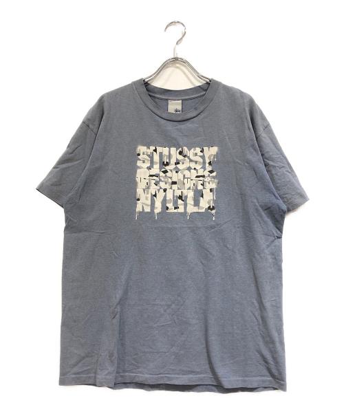 stussy（ステューシー）stussy (ステューシー) プリントTシャツ ブルー サイズ:SIZE Lの古着・服飾アイテム