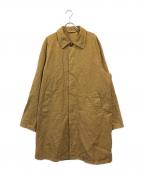 confectコンフェクト）の古着「リネン混ステンカラーコート」｜ブラウン