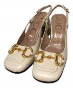 GUCCIグッチ）の古着「ホースビットパンプス」｜アイボリー