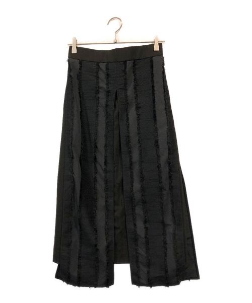 ADORE（アドーア）ADORE (アドーア) フリンジストライプジャガードスカート ブラック サイズ:SIZE 36の古着・服飾アイテム