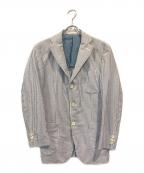 COMME des GARCONS HOMMEコムデギャルソン オム）の古着「シアサッカー2Bジャケット」｜ブルー