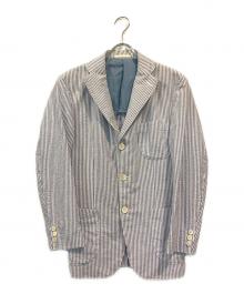 COMME des GARCONS HOMME（コムデギャルソン オム）の古着「シアサッカー2Bジャケット」｜ブルー