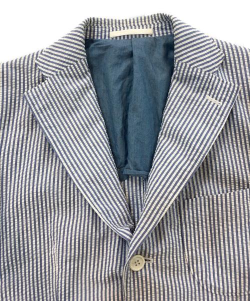 COMME des GARCONS HOMME（コムデギャルソン オム）COMME des GARCONS HOMME (コムデギャルソン オム) シアサッカー2Bジャケット ブルー サイズ:XSの古着・服飾アイテム