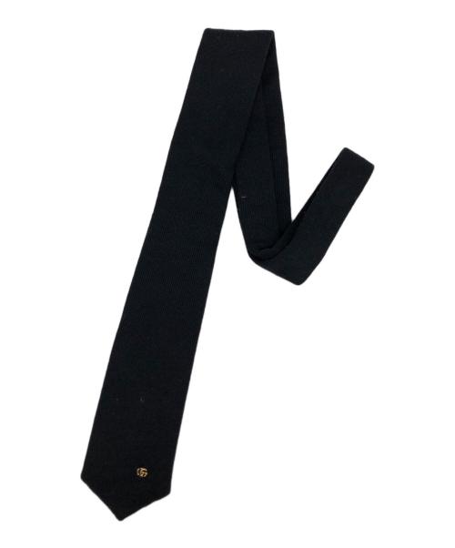 GUCCI（グッチ）GUCCI (グッチ) GGプレートウールニットタイ ブラック サイズ:-の古着・服飾アイテム