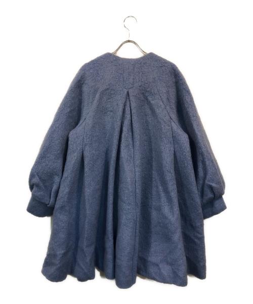 EMMEL REFINES（エメル リファインズ）EMMEL REFINES (エメル リファインズ) ウール混ノーカラーコート ブルー サイズ:SIZE Freeの古着・服飾アイテム