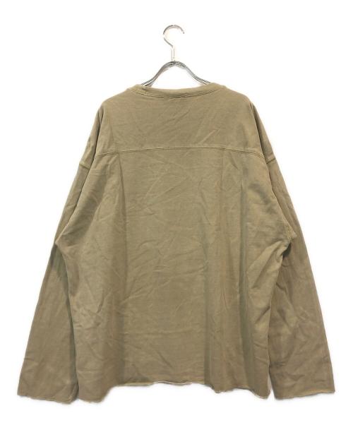 stussy（ステューシー）stussy (ステューシー) FOOTBALL CREW PIGMENT DYED COTTON ベージュ サイズ:Lの古着・服飾アイテム