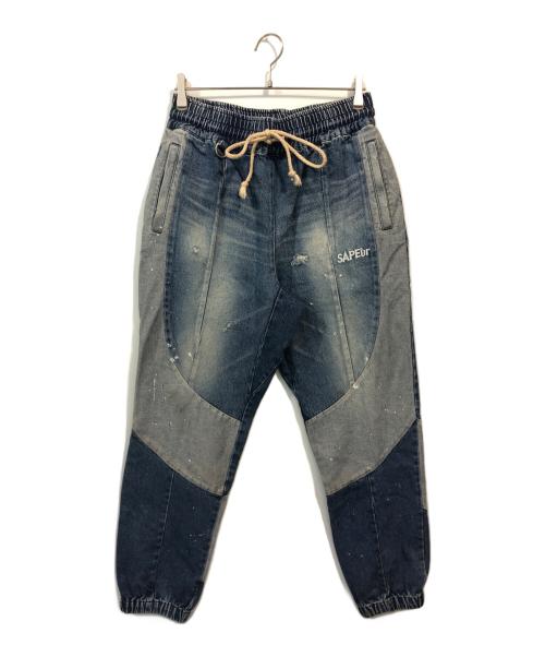SAPEur（サプール）SAPEur (サプール) VINTAGE DENIM TRACK PANTS ブルー サイズ:Lの古着・服飾アイテム