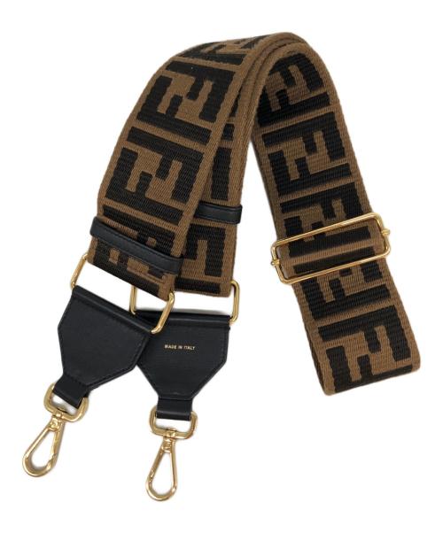 FENDI（フェンディ）FENDI (フェンディ) ズッカ柄ストラップユー ブラウン×ブラックの古着・服飾アイテム
