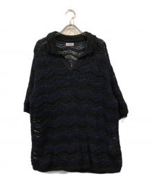 Coohem×Yonetomi（コーヘン×ヨネトミ）の古着「メッシュニットポロシャツ」｜ネイビー