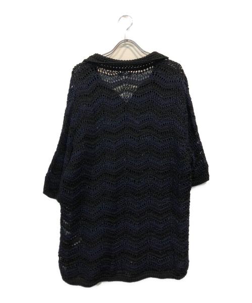 Coohem（コーヘン）Coohem (コーヘン) yonetomi (ヨネトミ) メッシュニットポロシャツ ネイビー サイズ:Freeの古着・服飾アイテム