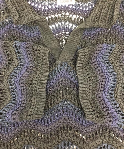 Coohem（コーヘン）Coohem (コーヘン) yonetomi (ヨネトミ) メッシュニットポロシャツ ネイビー サイズ:Freeの古着・服飾アイテム