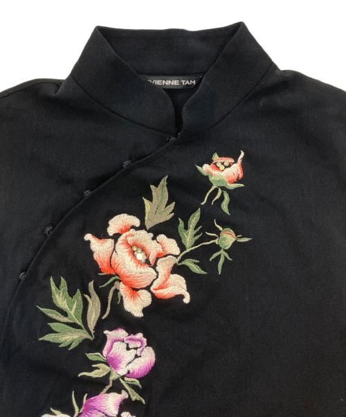 VIVIENNE TAM（ヴィヴィアンタム）VIVIENNE TAM (ヴィヴィアンタム) 刺繍ノースリーブパワーネットブラウス ブラック サイズ:SIZE 1の古着・服飾アイテム