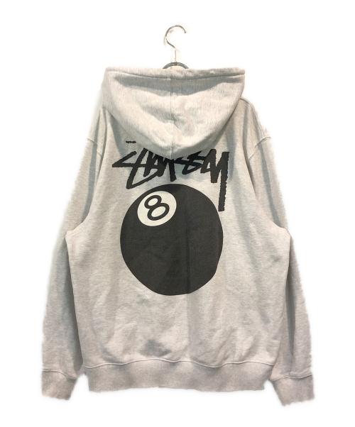 stussy（ステューシー）stussy (ステューシー) 8ボールプリントパーカー グレー サイズ:Lの古着・服飾アイテム