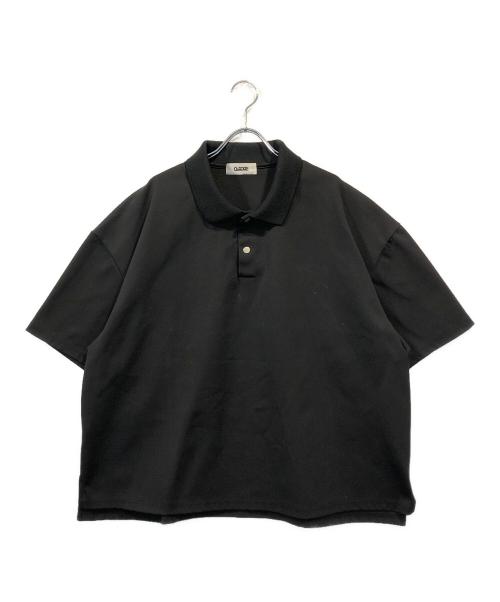 CARORIE（カロリイ）carorie (カロリイ) ポンチ襟付きポロ半袖 ブラック サイズ:Lの古着・服飾アイテム