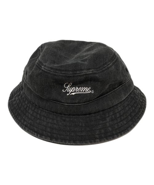SUPREME（シュプリーム）Supreme (シュプリーム) Coated Denim Crusher HAT ブラックの古着・服飾アイテム