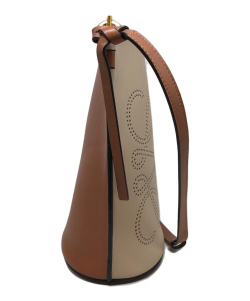 LOEWE（ロエベ）LOEWE (ロエベ) ゲートアナグラムレザーショルダーバッグ ベージュ×ブラウンの古着・服飾アイテム