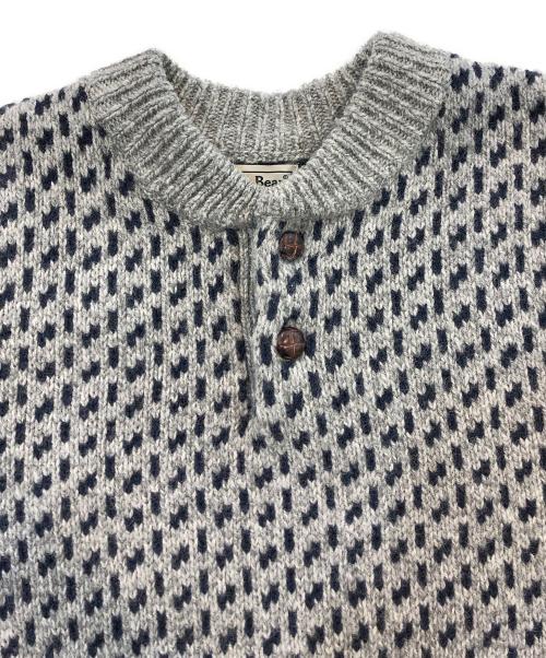 L.L.Bean（エルエルビーン）L.L.Bean (エルエルビーン) バーズアイヘンリーネックニット グレー サイズ:SIZE XXLの古着・服飾アイテム