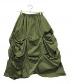 ENFOLDエンフォルド）の古着「TUCK Circle SKIRT」｜グリーン