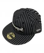 SUPREME×COMME des GARCONS SHIRT×New Eraシュプリーム×コムデギャルソンシャツ×ニューエラ）の古着「トリプルネームキャップ」｜ネイビー