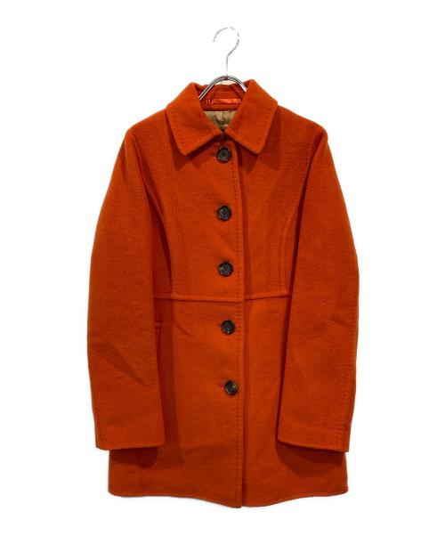 BURBERRY LONDON（バーバリーロンドン）BURBERRY LONDON (バーバリーロンドン) 裏地ノバチェックカシミヤ混コート オレンジ サイズ:SIZE 38の古着・服飾アイテム