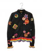 Hysteric Glamourヒステリックグラマー）の古着「オールドジップアップワッペンカーディガン」｜ブラック