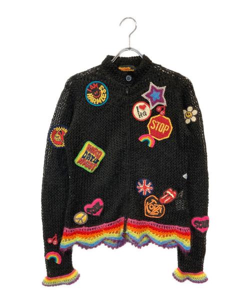 Hysteric Glamour（ヒステリックグラマー）Hysteric Glamour (ヒステリックグラマー) オールドジップアップワッペンカーディガン ブラック サイズ:SIZE Freeの古着・服飾アイテム