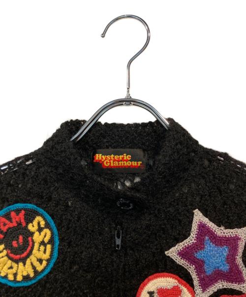 Hysteric Glamour（ヒステリックグラマー）Hysteric Glamour (ヒステリックグラマー) オールドジップアップワッペンカーディガン ブラック サイズ:SIZE Freeの古着・服飾アイテム