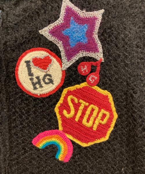 Hysteric Glamour（ヒステリックグラマー）Hysteric Glamour (ヒステリックグラマー) オールドジップアップワッペンカーディガン ブラック サイズ:SIZE Freeの古着・服飾アイテム