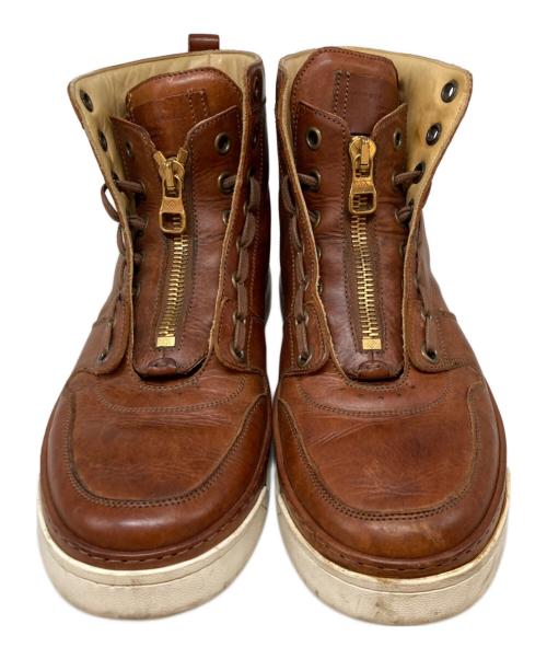 dunhill（ダンヒル）dunhill (ダンヒル) フロントジップブーツ ブラウン サイズ:SIZE 42 1/2の古着・服飾アイテム