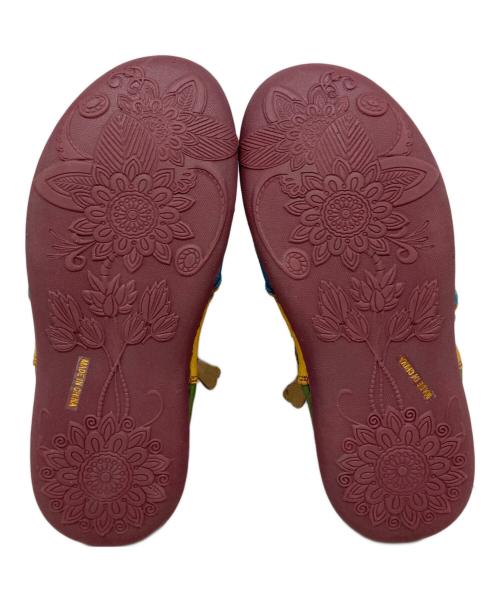 estacion（エスタシオ）ESTACION (エスタシオ) カラフルボーダーショートブーツ ピンク サイズ:Lの古着・服飾アイテム