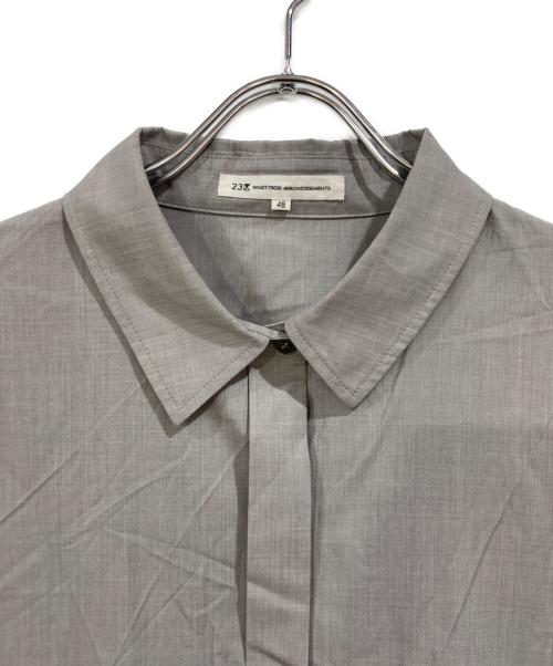 23区（ニジュウサンク）23区 (ニジュウサンク) CLASSY (クラッシィ) ビスチェコンビ シャツワンピース グレー サイズ:SIZE 48の古着・服飾アイテム