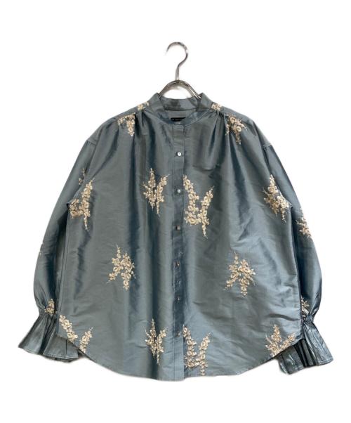 ne quittez pas（ヌキテパ）ne quittez pas (ヌキテパ) TOMORROW LAND (トゥモローランド) 別注エンブロイダリータフタブラウス スカイブルー サイズ:SIZE Freeの古着・服飾アイテム