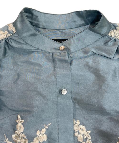 ne quittez pas（ヌキテパ）ne quittez pas (ヌキテパ) TOMORROW LAND (トゥモローランド) 別注エンブロイダリータフタブラウス スカイブルー サイズ:SIZE Freeの古着・服飾アイテム