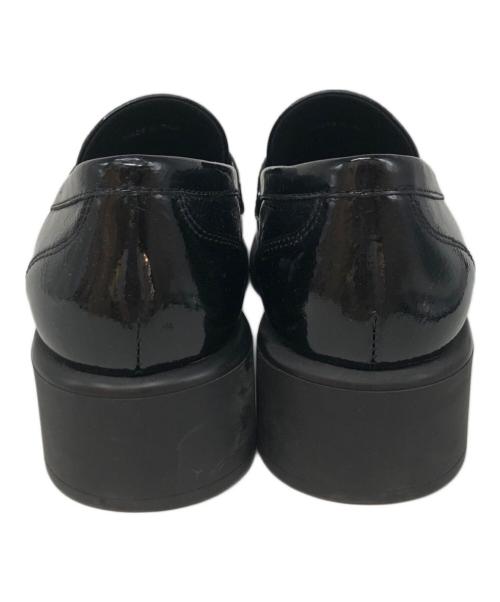 MIU MIU（ミュウミュウ）MIU MIU (ミュウミュウ) スクエアトゥローファー ブラック サイズ:SIZE 37 1/2の古着・服飾アイテム