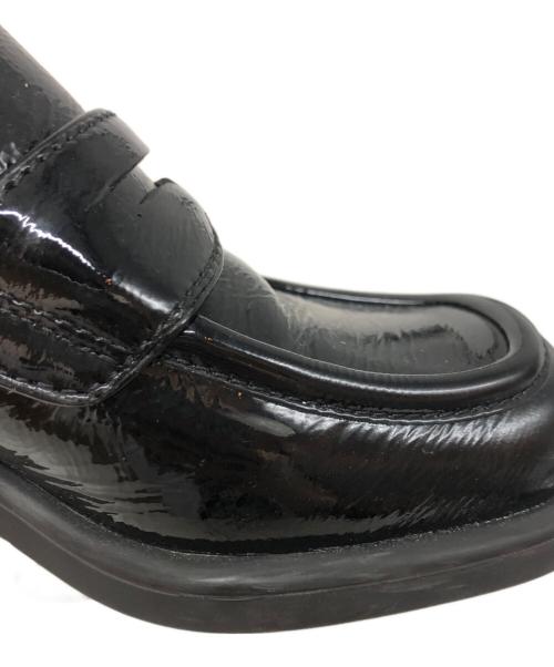 MIU MIU（ミュウミュウ）MIU MIU (ミュウミュウ) スクエアトゥローファー ブラック サイズ:SIZE 37 1/2の古着・服飾アイテム