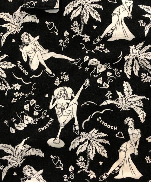 Rags McGREGOR（ラグスマックレガー）Rags McGREGOR (ラグスマックレガー) ドリズラーアロハガール ブラック×ホワイト サイズ:Mの古着・服飾アイテム