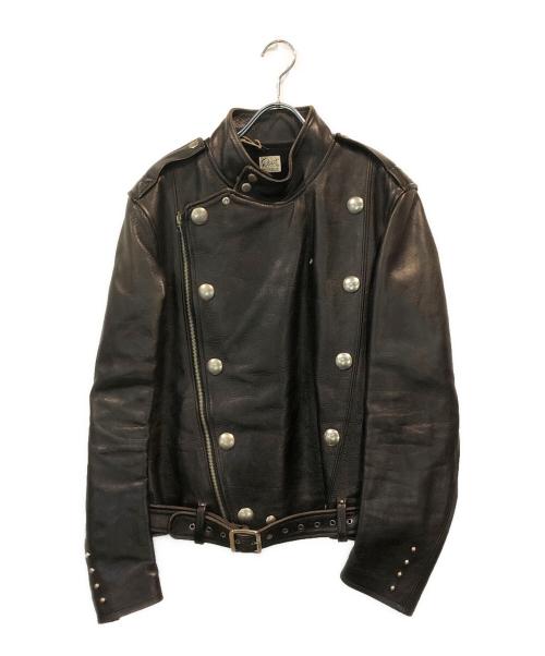 Rags McGREGOR（ラグスマックレガー）Rags McGREGOR (ラグスマックレガー) カウレザーライダースジャケット ブラック サイズ:Mの古着・服飾アイテム