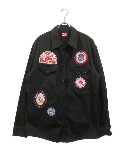 KENZO（ケンゾー）KENZO (ケンゾー) ハッチティテルホタンシャツ ブラック サイズ:SIZE 40の古着・服飾アイテム