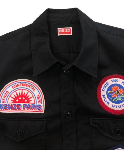 KENZO（ケンゾー）KENZO (ケンゾー) ハッチティテルホタンシャツ ブラック サイズ:SIZE 40の古着・服飾アイテム