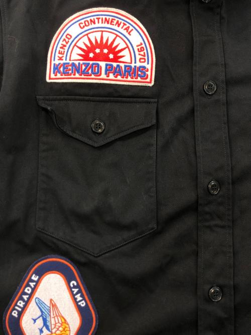 KENZO（ケンゾー）KENZO (ケンゾー) ハッチティテルホタンシャツ ブラック サイズ:SIZE 40の古着・服飾アイテム