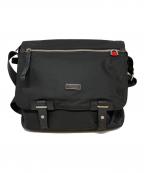 TUMIトゥミ）の古着「プレートナイロンフラップショルダーバッグ」｜ブラック