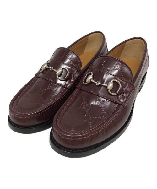 GUCCI（グッチ）GUCCI (グッチ) GGレザーホースビットローファー ブラウン サイズ:7の古着・服飾アイテム