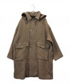 UNUSEDアンユーズド）の古着「ガンクラブチェックコート」｜ブラウン